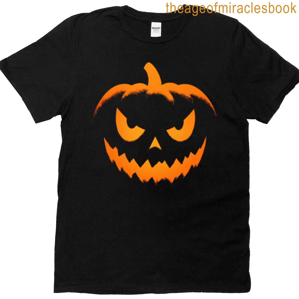 Minimalist Evil Pumpkin Face Oversized T-shirt