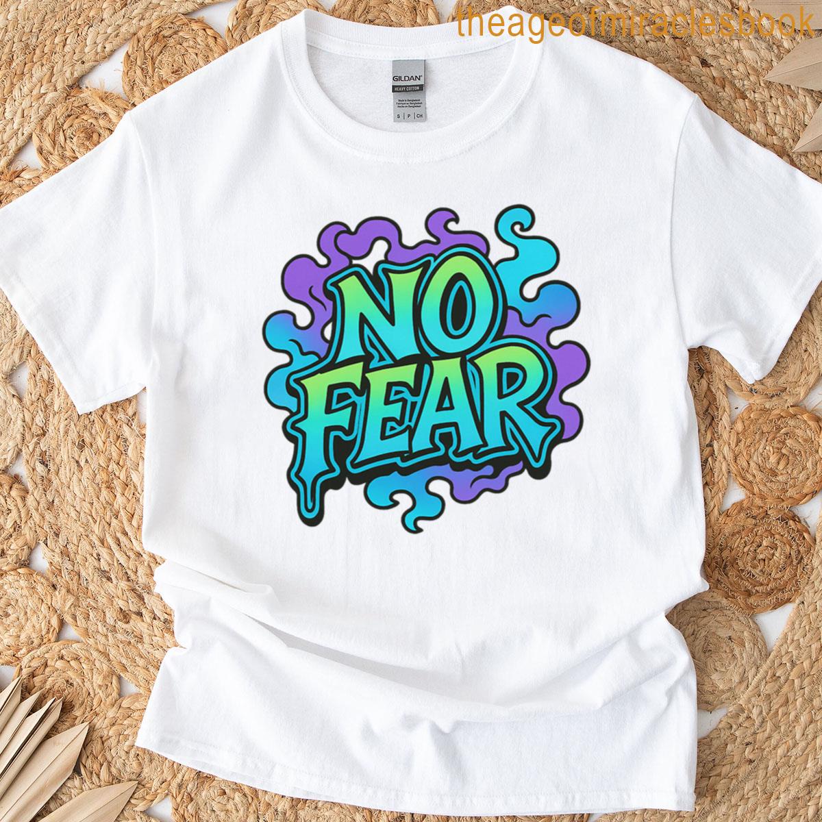 No Fear Vibrant Gradient Retro Typography T-shirt