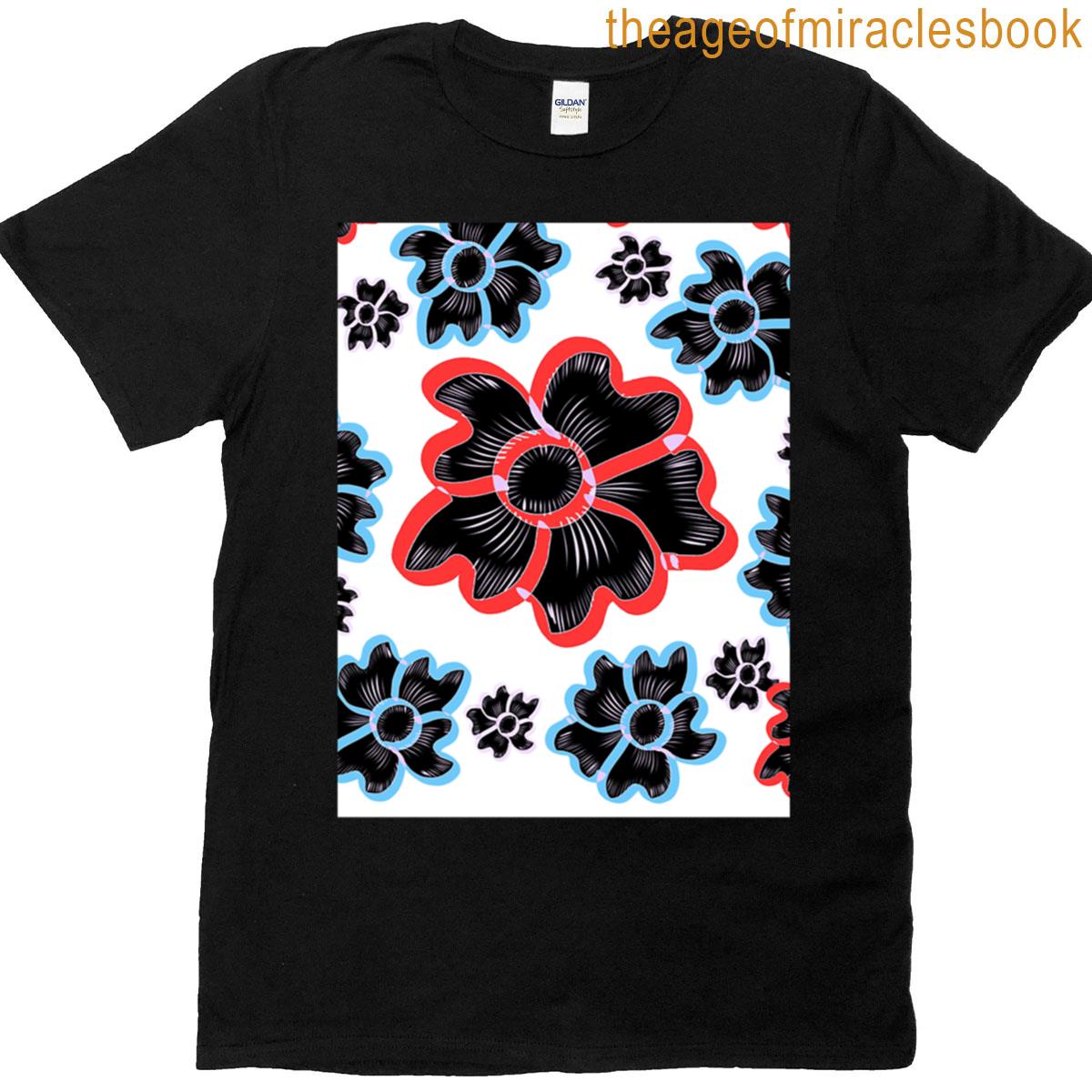 Retro Colorful Abstract Flower Pattern Cute Flowers Pattern For Her T-shirt