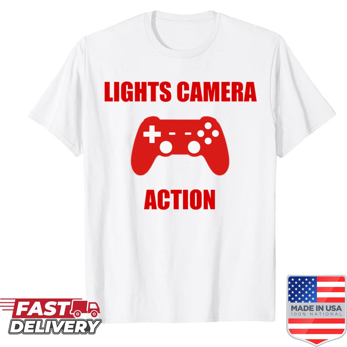 Lights Camera Action Streamer Content Creator Mode Shirt
