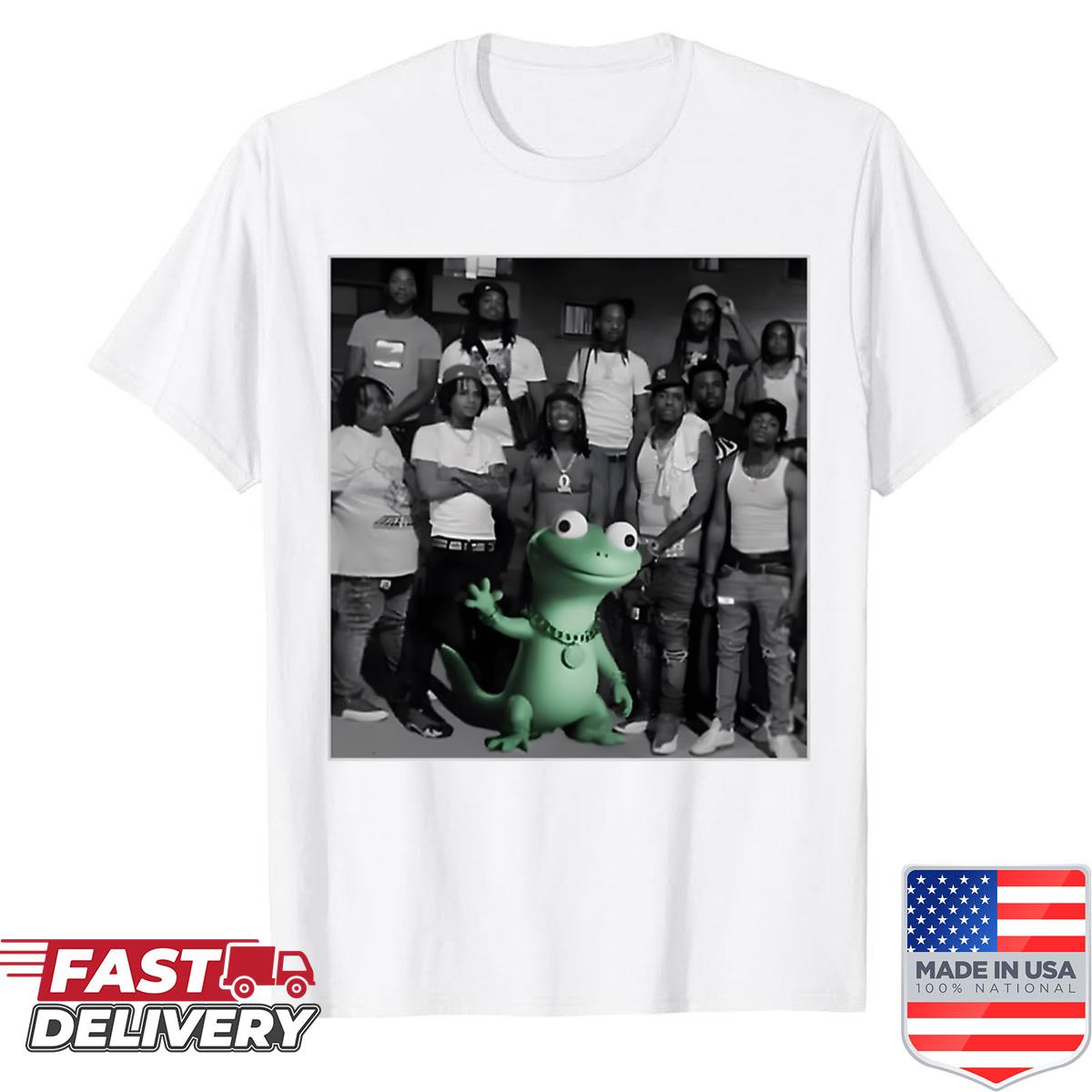 Lizard Gang – Lizard Lizard Lizard Lizard Button Funny Weirdcore Oversized Shirt