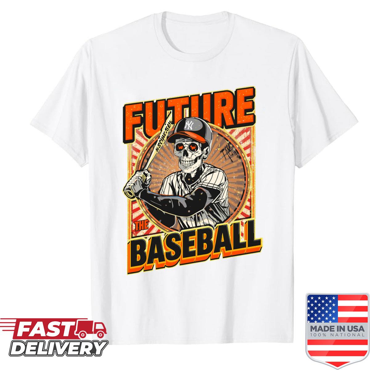 Retro Baseball Legend Skeleton Shirt