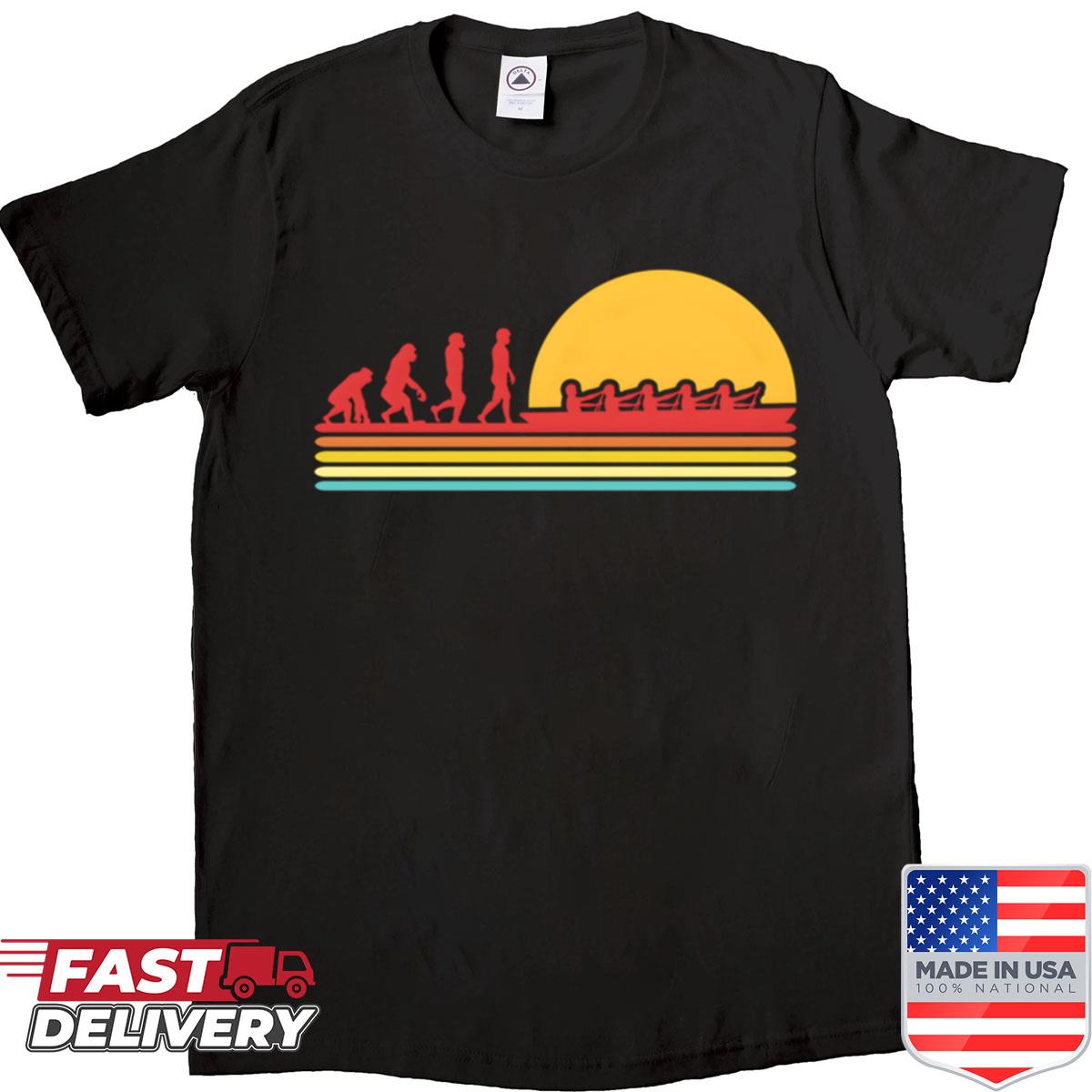 Rowing Evolution Rowboat Paddling Canoeing Kayaking Oversized Shirt