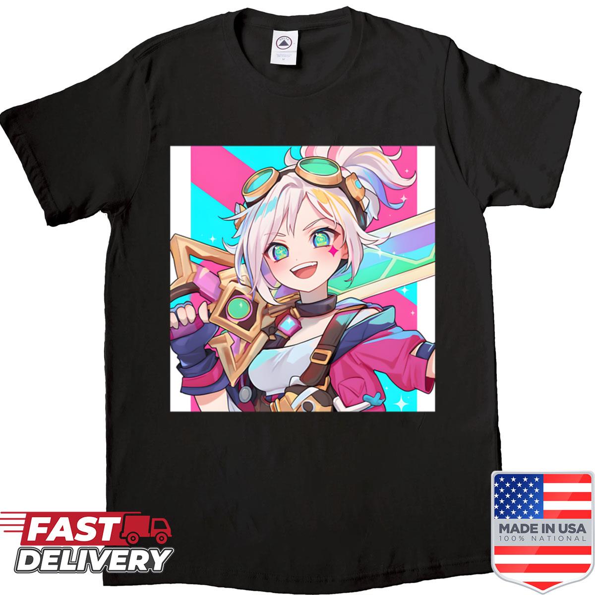 Whimsical Chibi Game-inspired Warrior Shirt