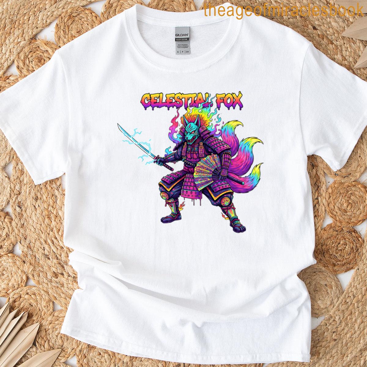Celestial Fox – Psychedelic Samurai Mask T-shirt