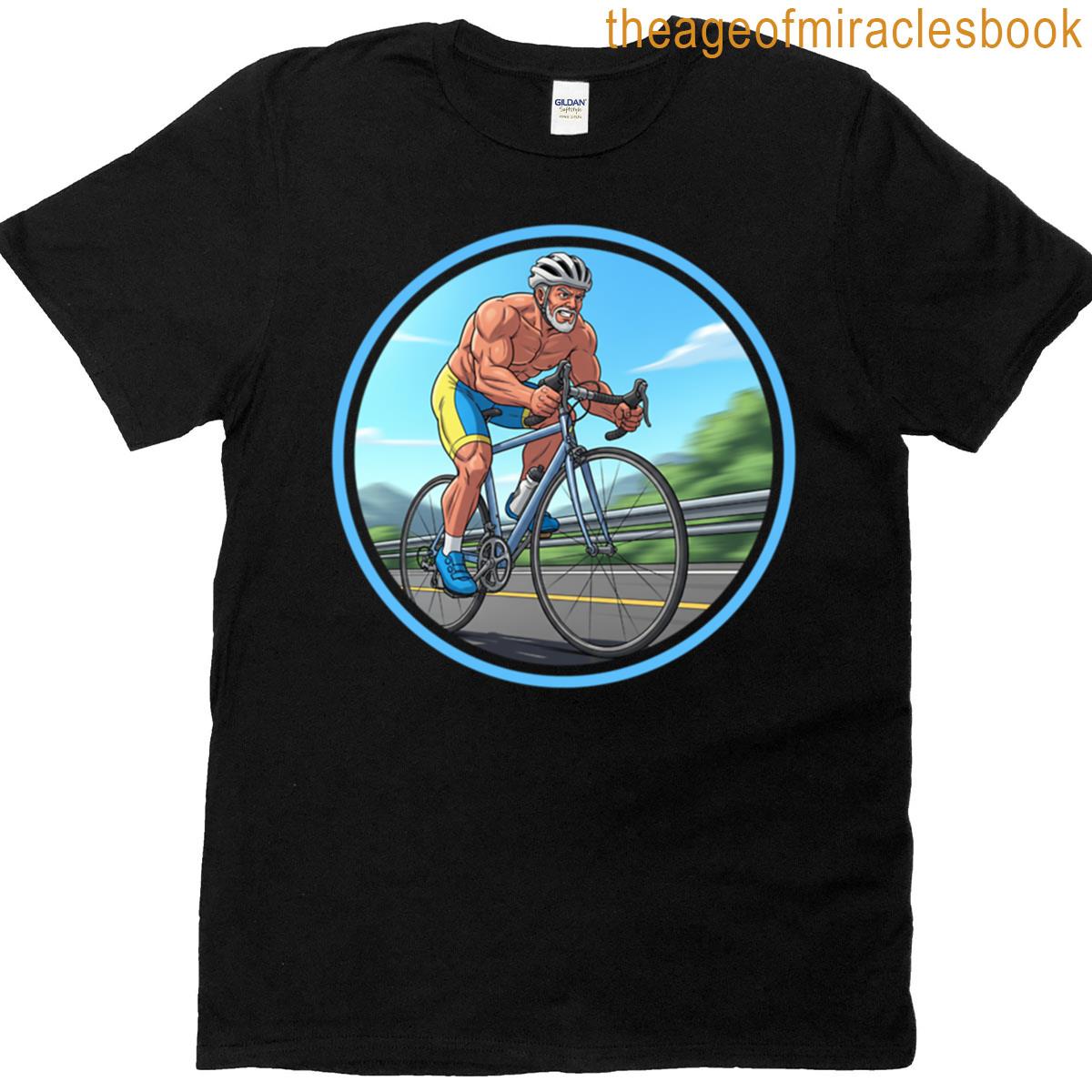 Cyclist Bicycle Muscle Dad T-shirt