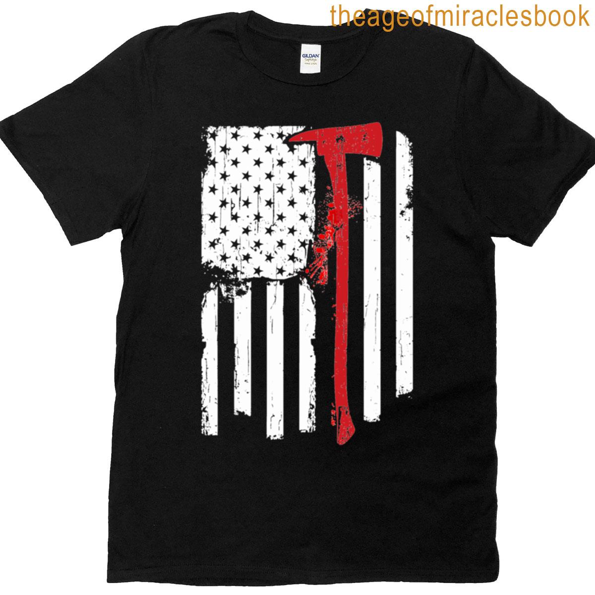 Distressed Thin Red Line Flag T-shirt