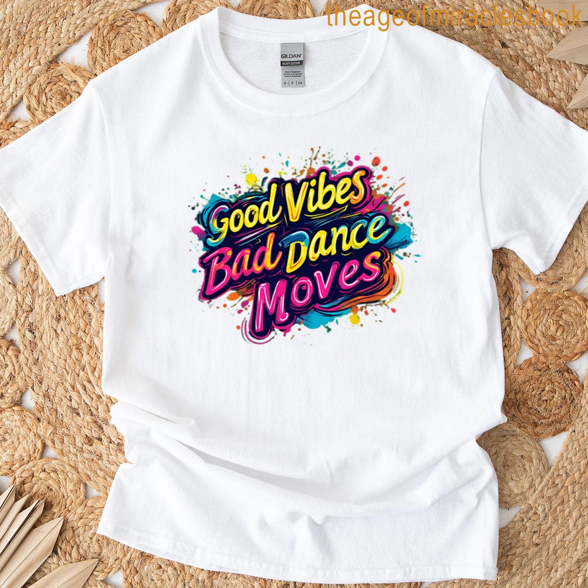 Good Vibes Neon Splash Typography T-shirt
