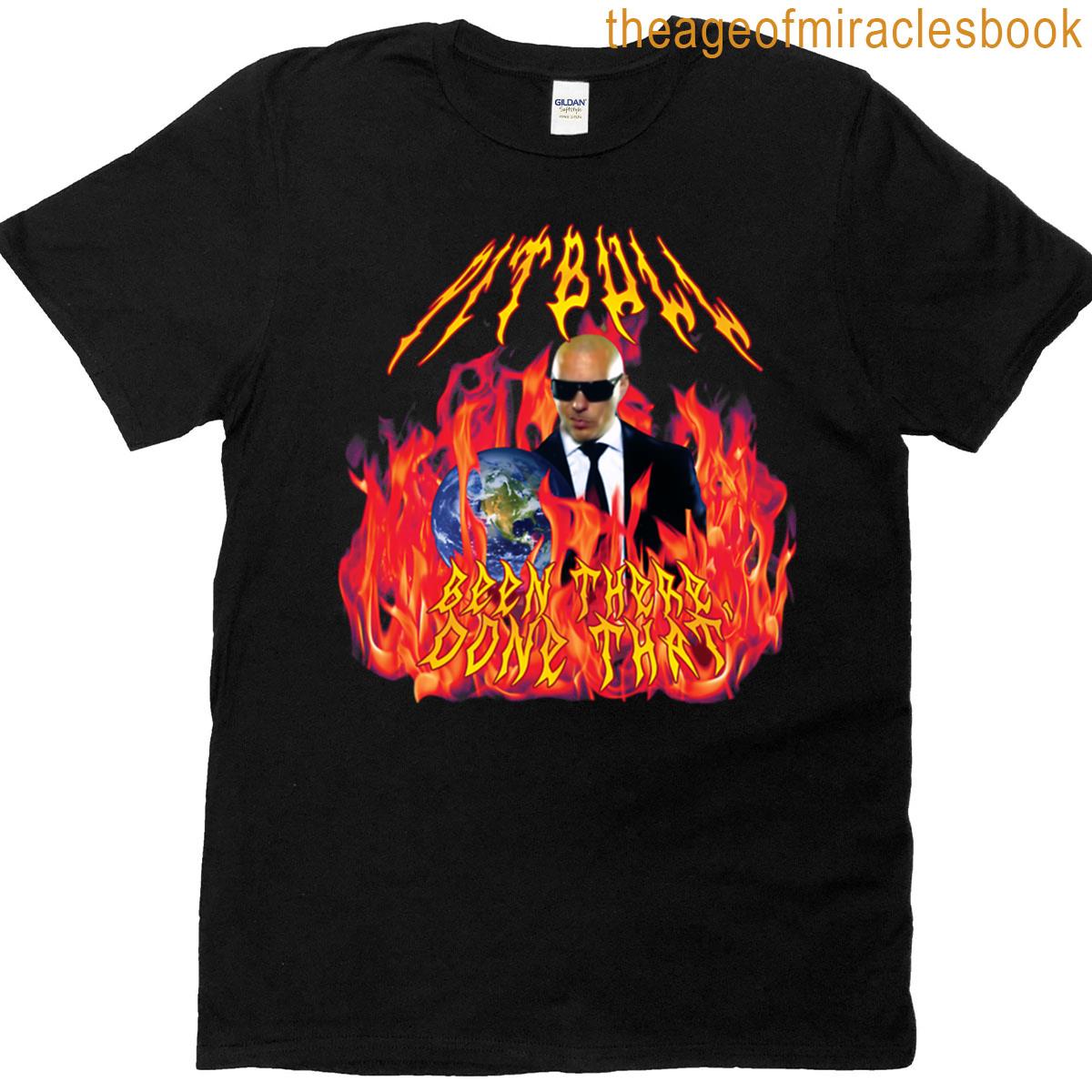 Heavy Metal Pitbull With Flames T-shirt