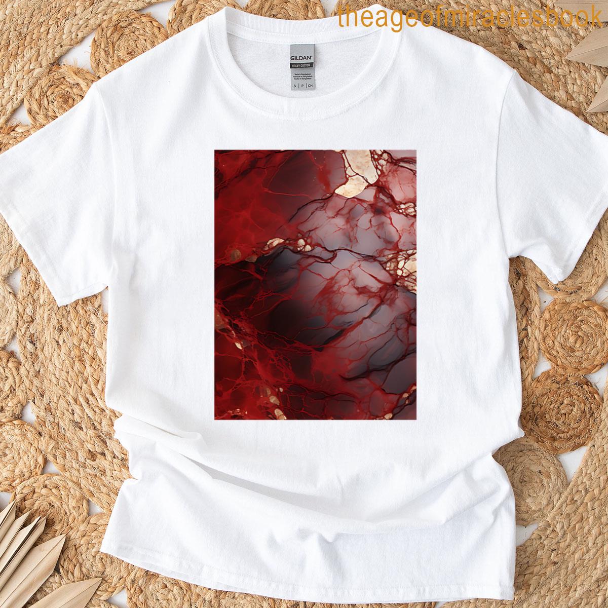 Imperial Red Marble Texture T-shirt