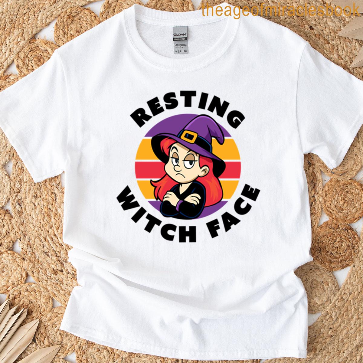 Resting Witch Face Funny Halloween Witch Design T-shirt