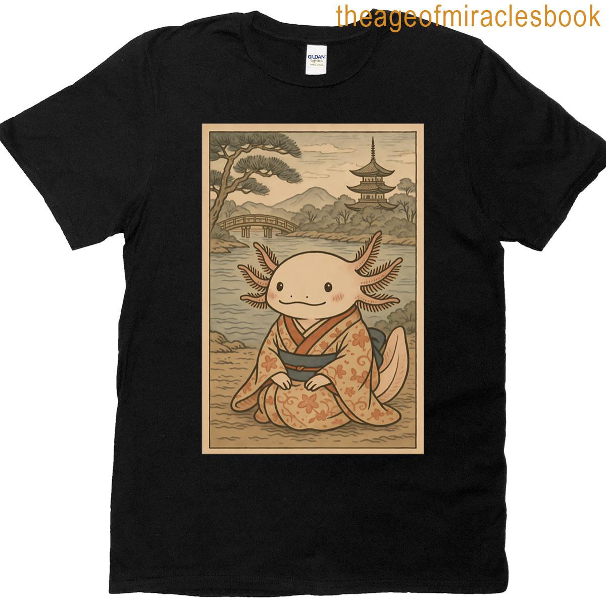 Ukiyo-e Axolotl In Kimono T-shirt