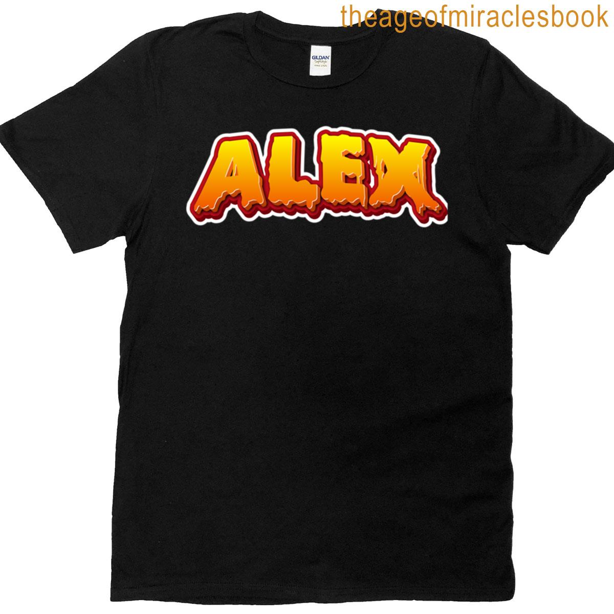 Alex Text Halloween Sticker Oversized T-shirt