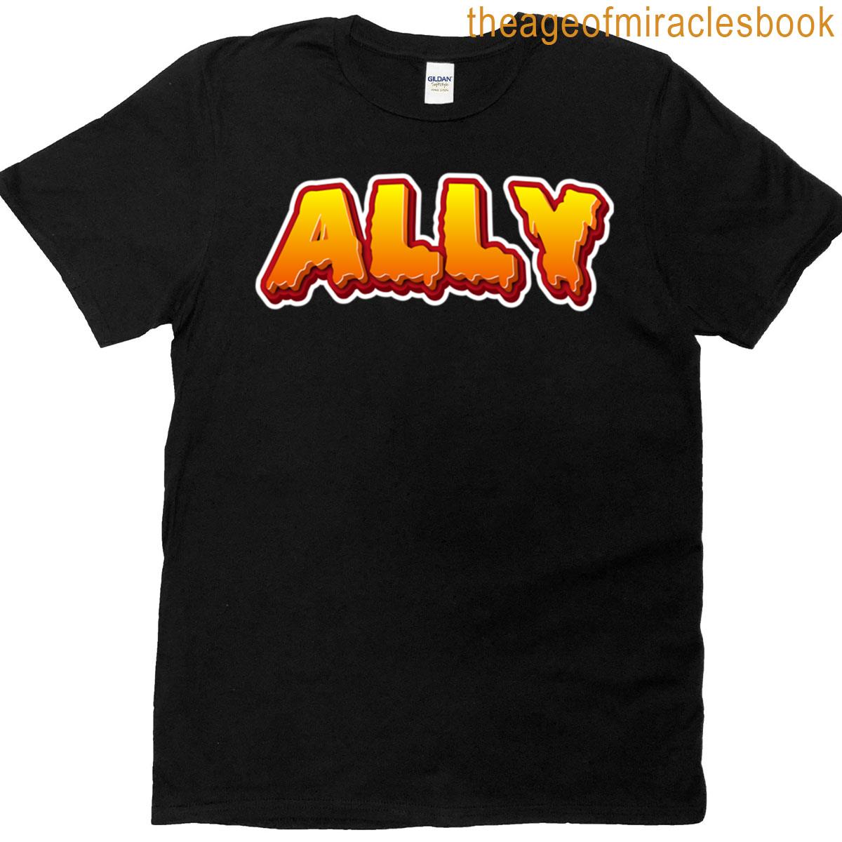 Ally Text Halloween Sticker Oversized T-shirt
