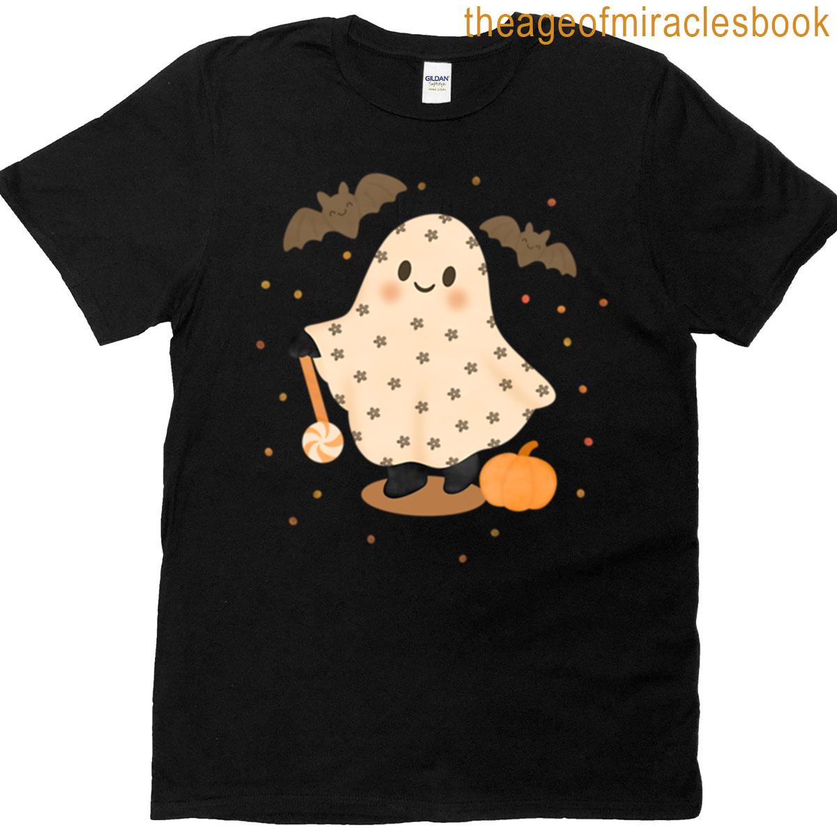 Cute Ghost Trick Or Treat Halloween Pattern Oversized T-shirt