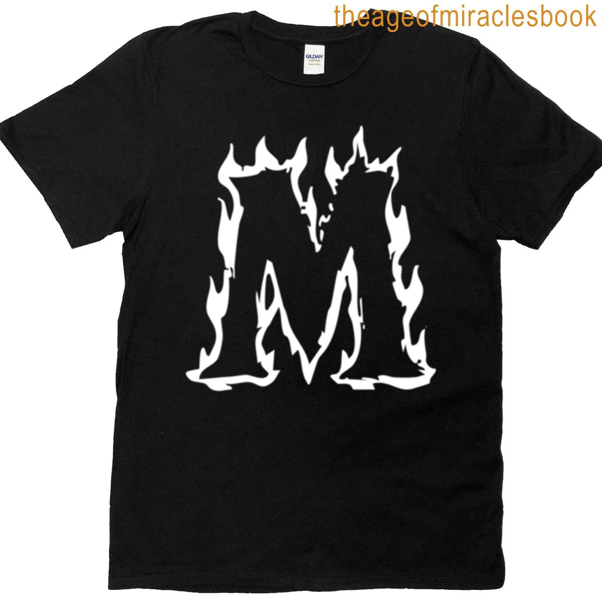 Flaming M Letter Monogram White Edition T-shirt