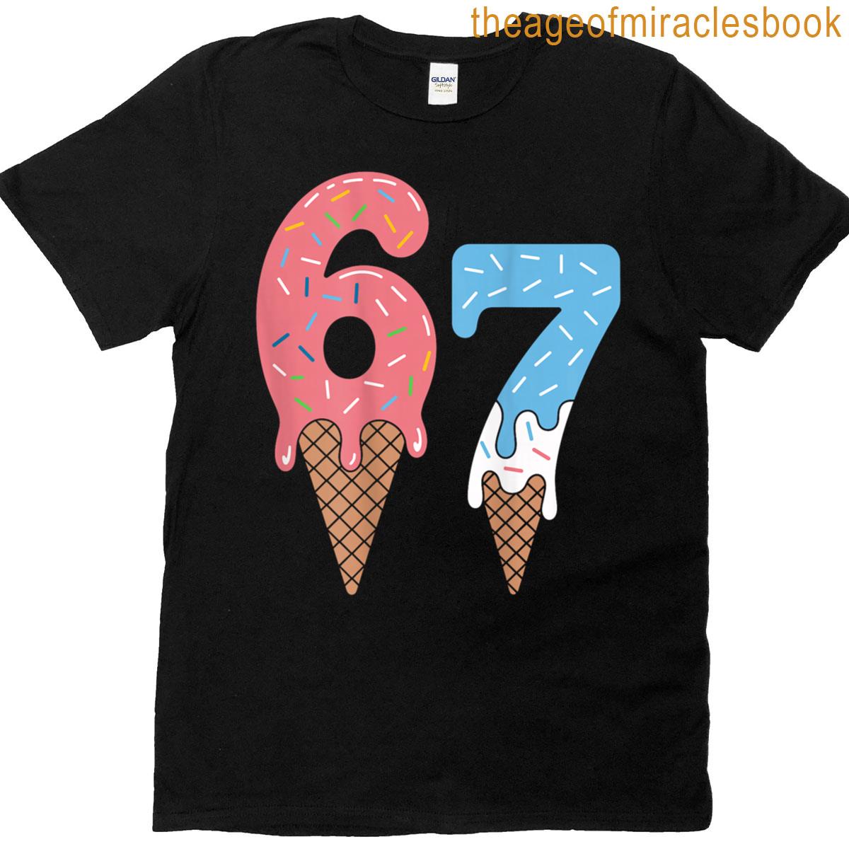 Funny Six Seven Meme 6 7 Retro T-shirt