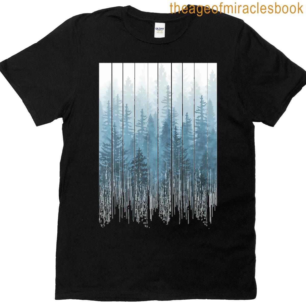 Grunge Dripping Turquoise Misty Forest T-shirt