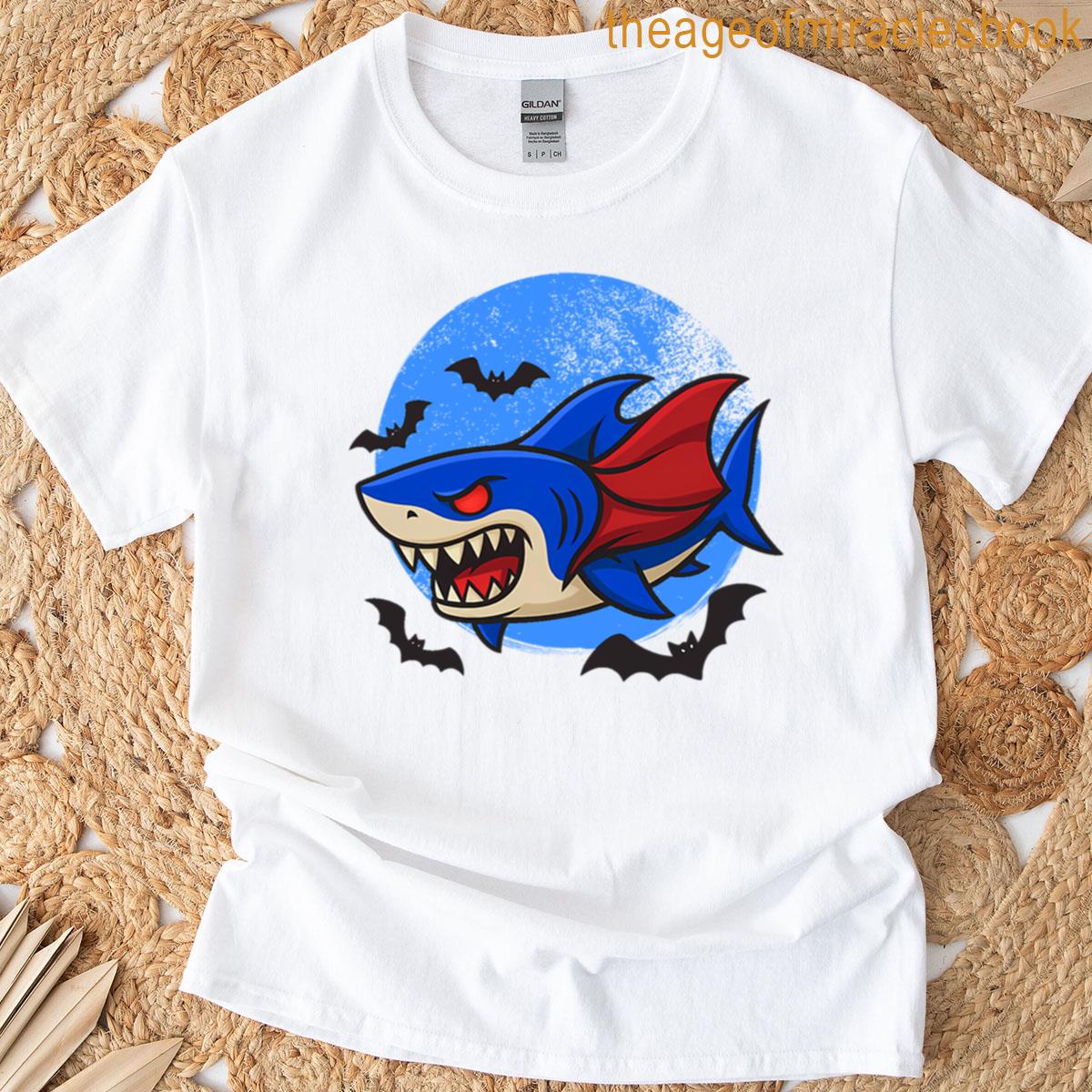 Halloween Vampire Shark Spooky Ocean Design T-shirt