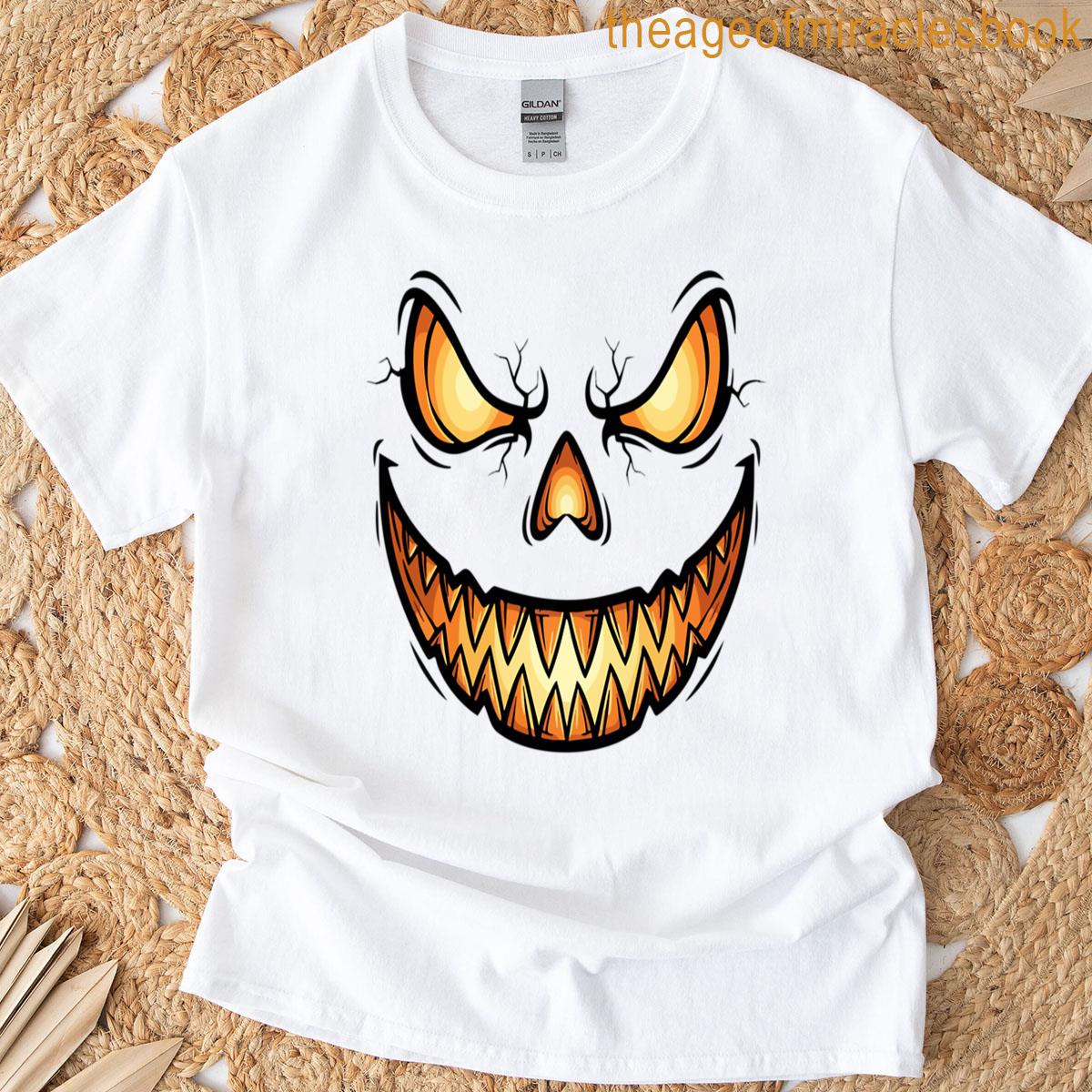 Sinister Pumpkin Face Halloween T-shirt