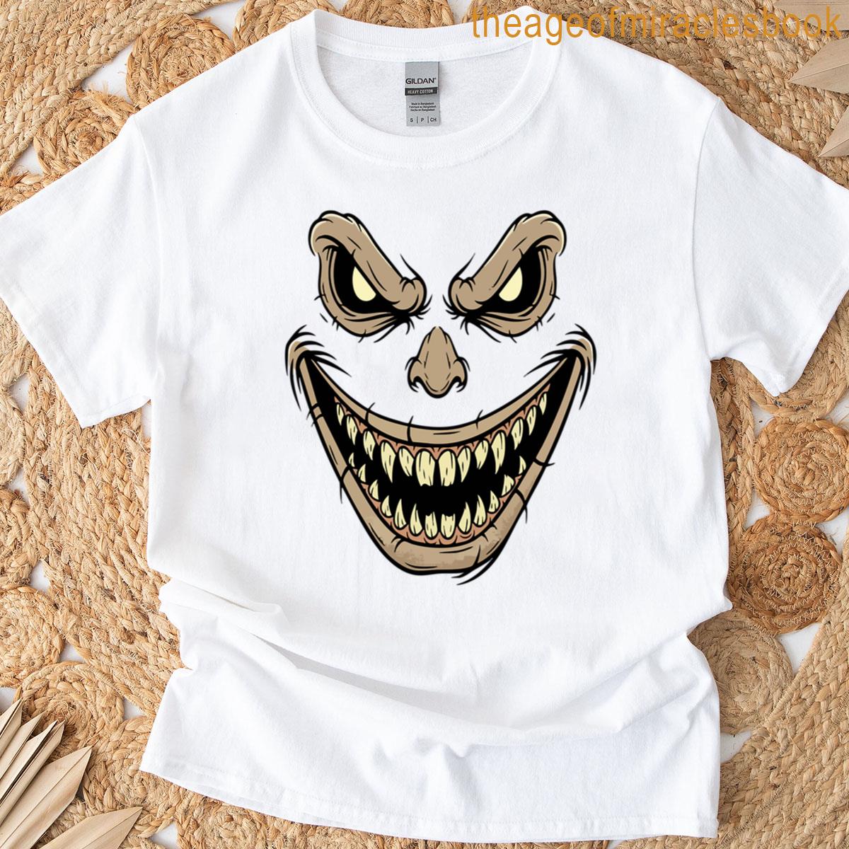 Sinister Scarecrow Face Halloween Oversized T-shirt