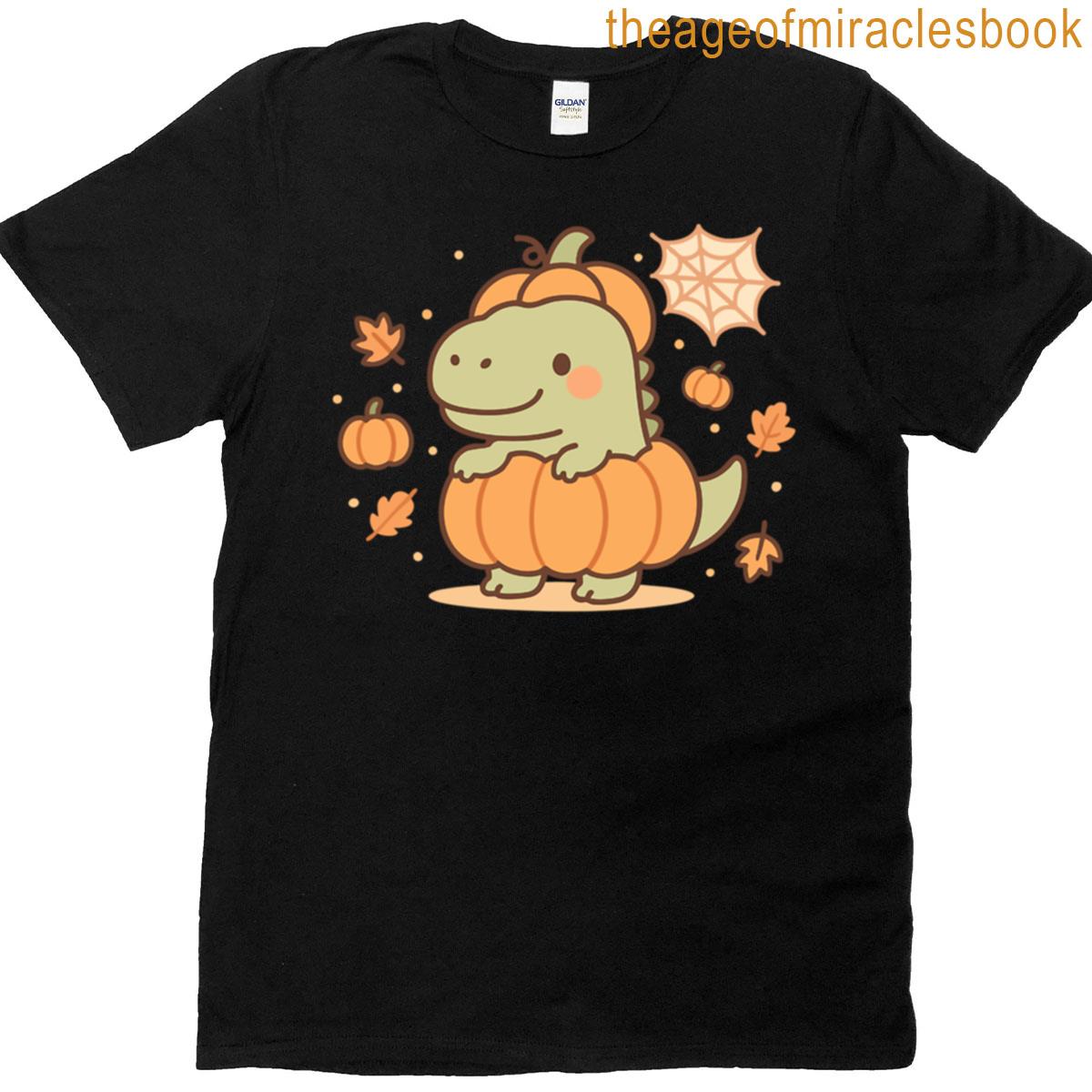 Spooky Cute Dino Pumpkins T-rex Oversized T-shirt
