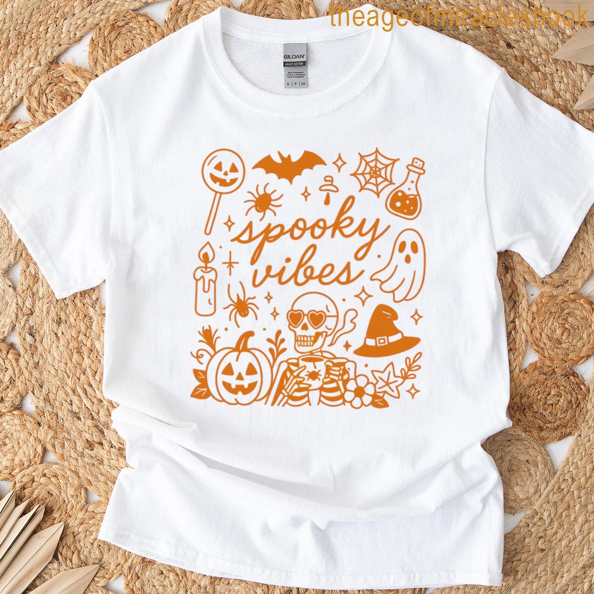 Spooky Vibes Halloween Doodles T-shirt