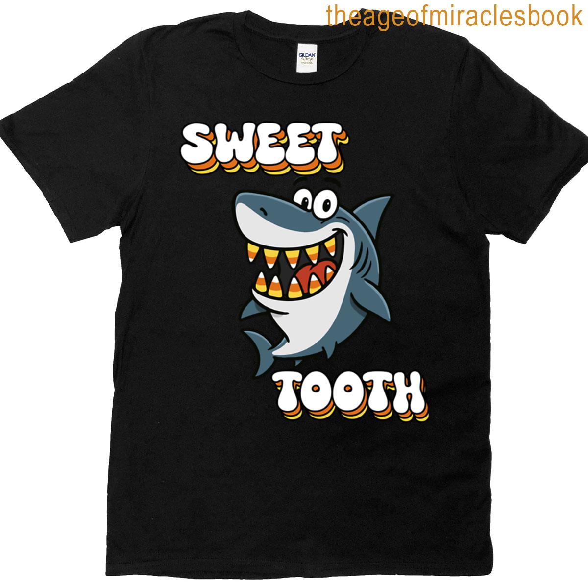 Sweet Tooth- Haloween Candy Corn Shark Oversized T-shirt