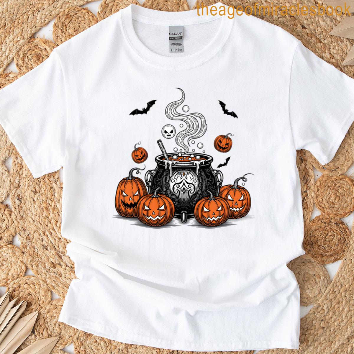 Witches Cauldron And Pumpkins Oversized T-shirt