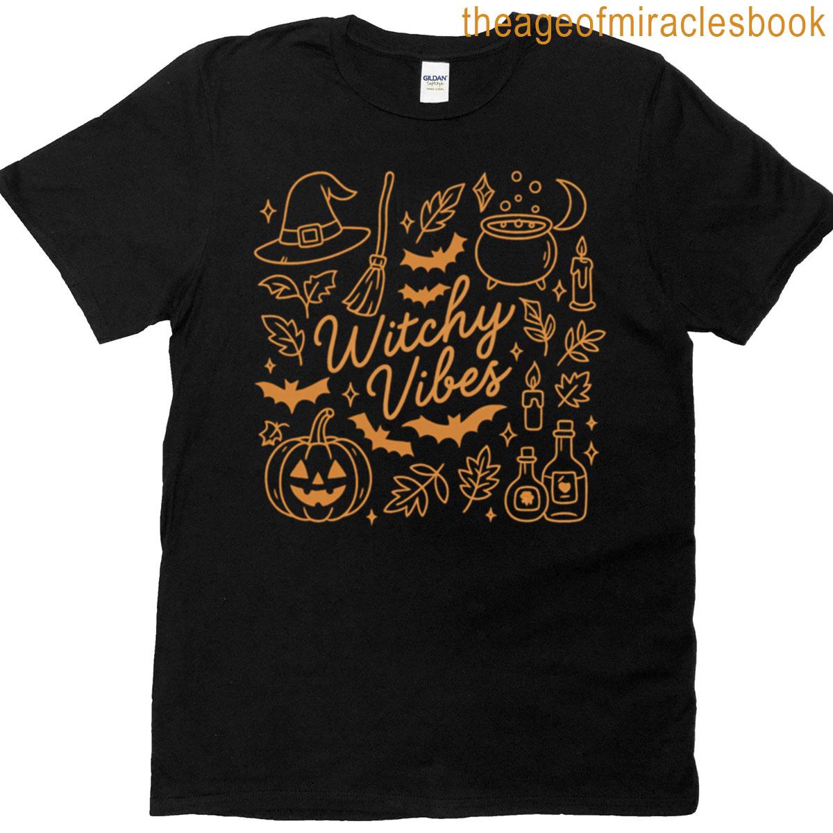 Witchy Vibes Halloween Doodles T-shirt