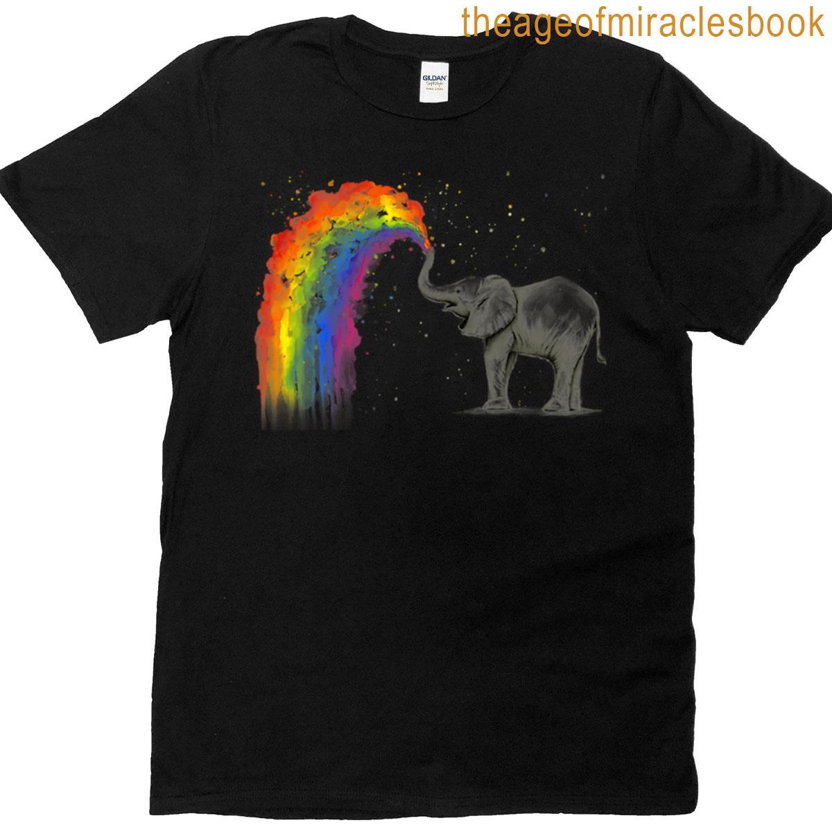 Elephant Spraying Rainbow Ba T-shirt