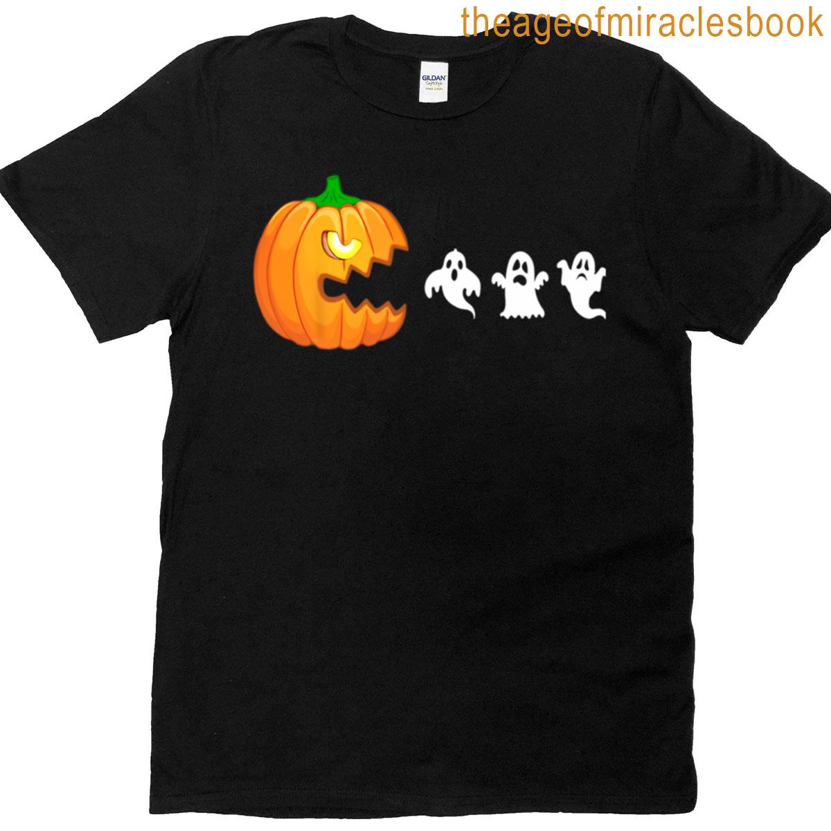 Funny Halloween Pumpkin Eating Ghost T-shirt