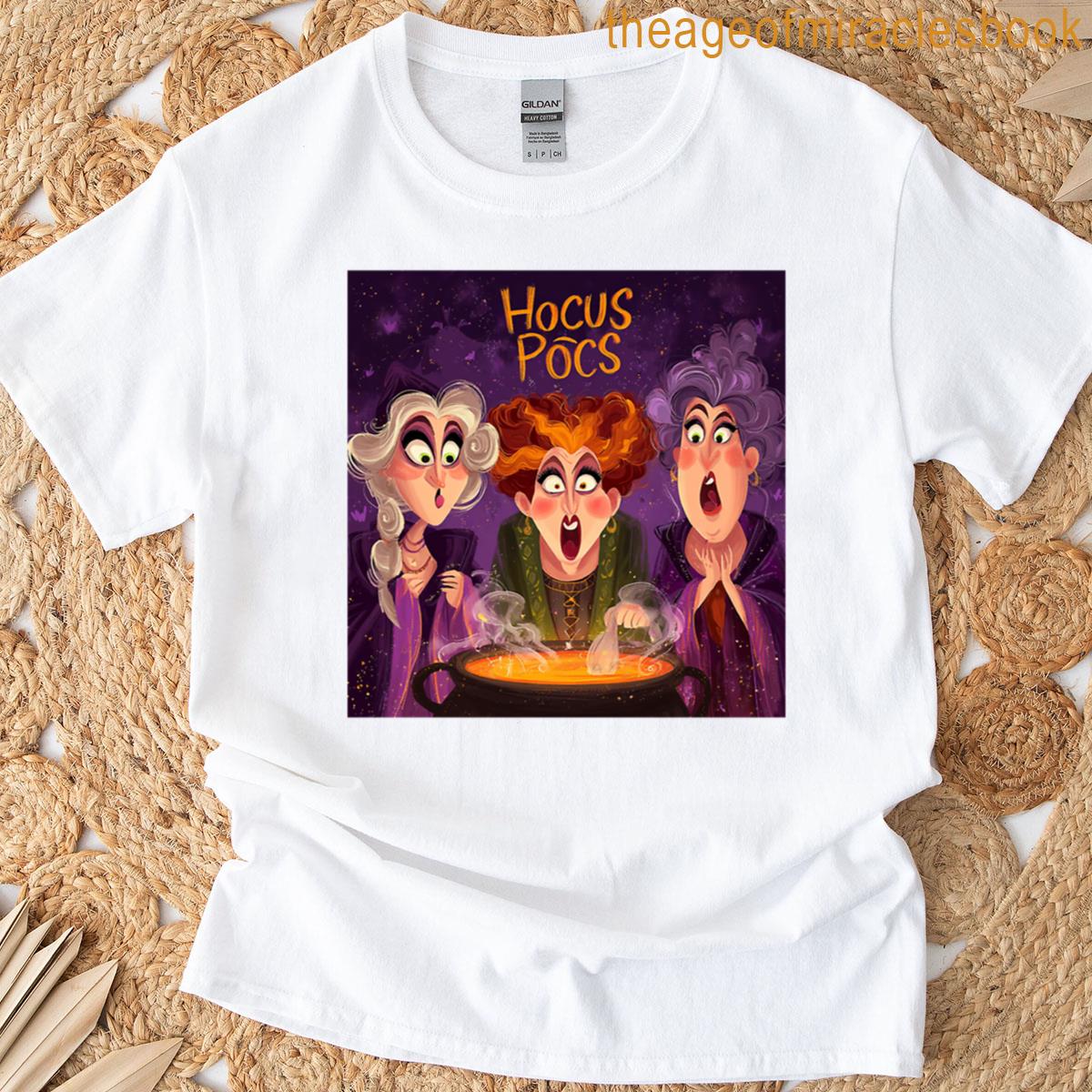 Hocus Pocus Witches Cauldron Cartoon Sticker T-shirt