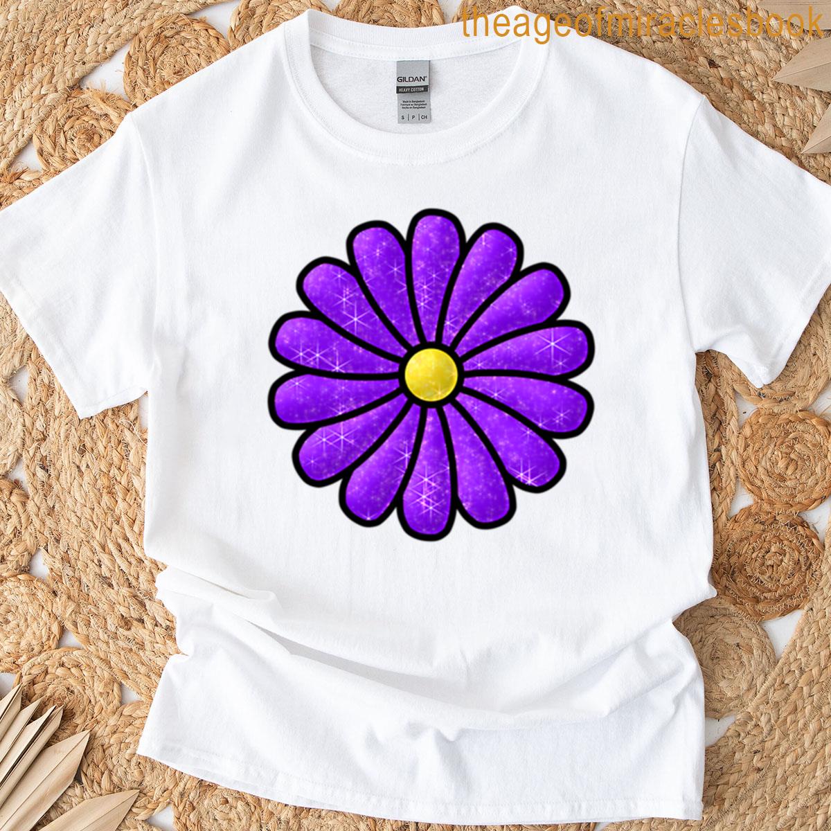 Purple Glitter Flower T-shirt