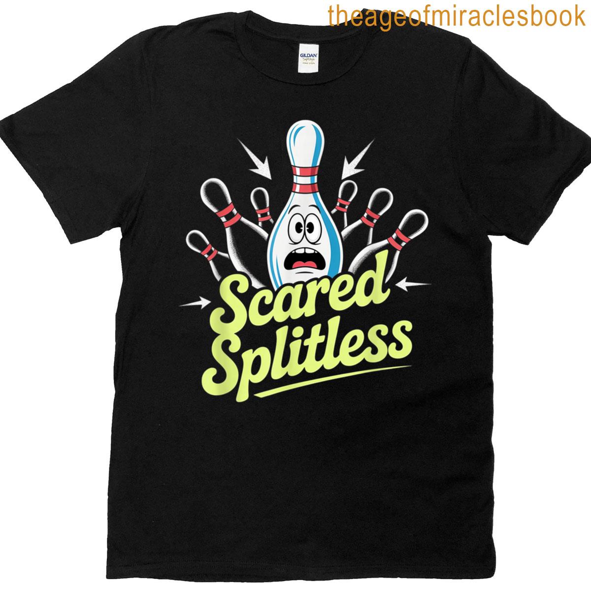 Scared Splitless Halloween Bowling Art Design T-shirt