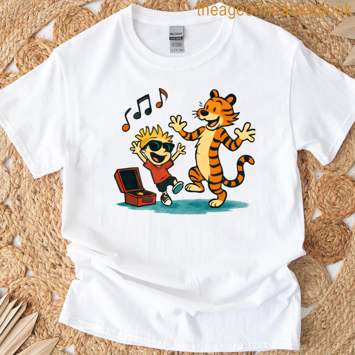 Calvin And Hobbes Dancing Comic Style T-shirt