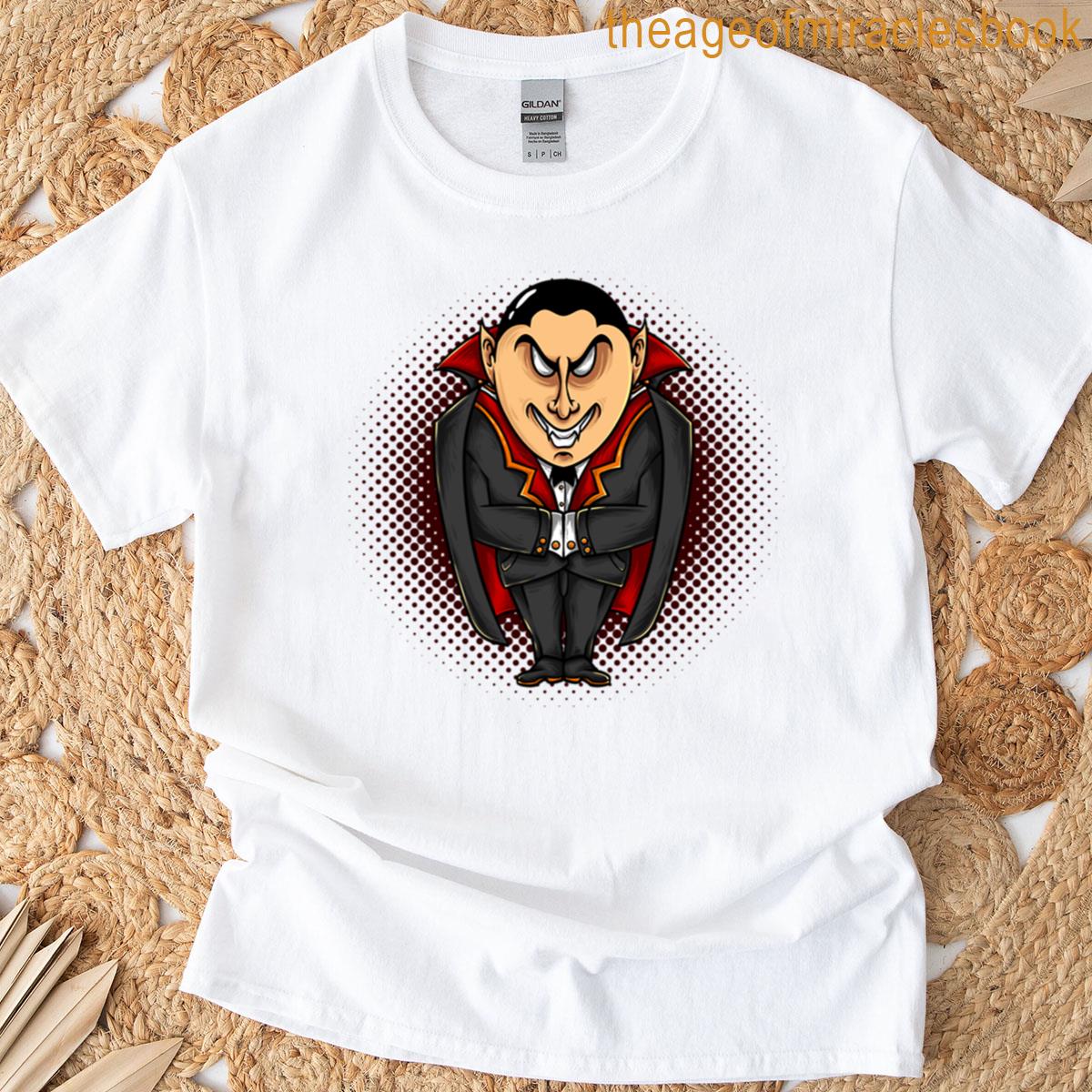 Cartoon Vampire On Halloween T-shirt
