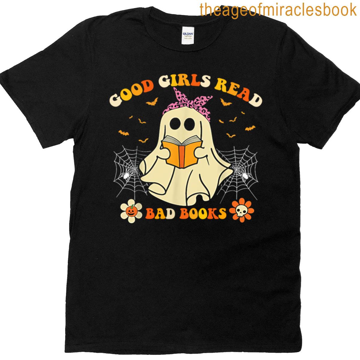 Cute Ghost Reading Halloween Tee T-shirt