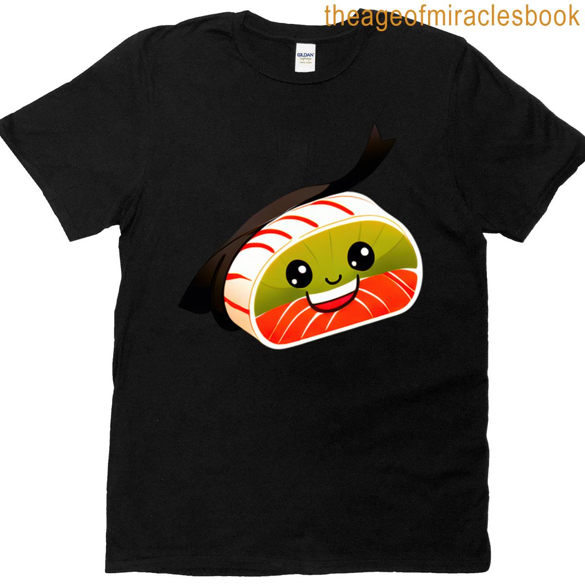 Cute Sushi Roll Happy T-shirt