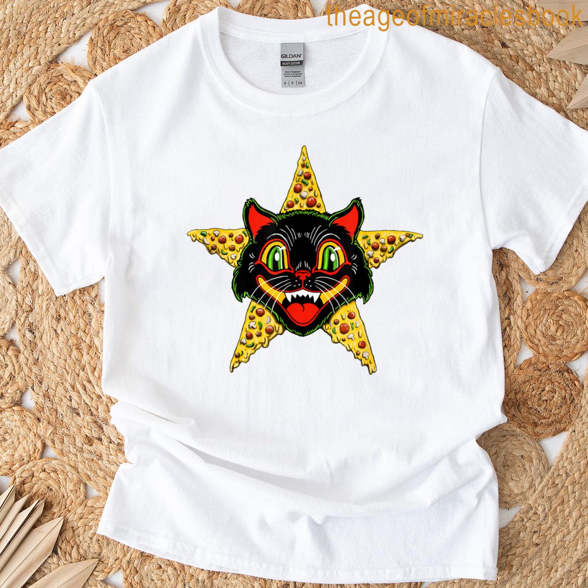 Hell Cat Pizza Vintage New T-shirt