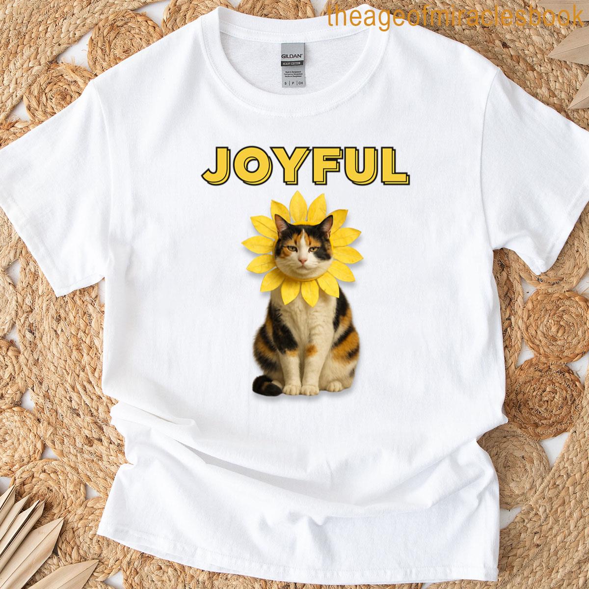 Joyful The Deadpan Calico Cat T-shirt