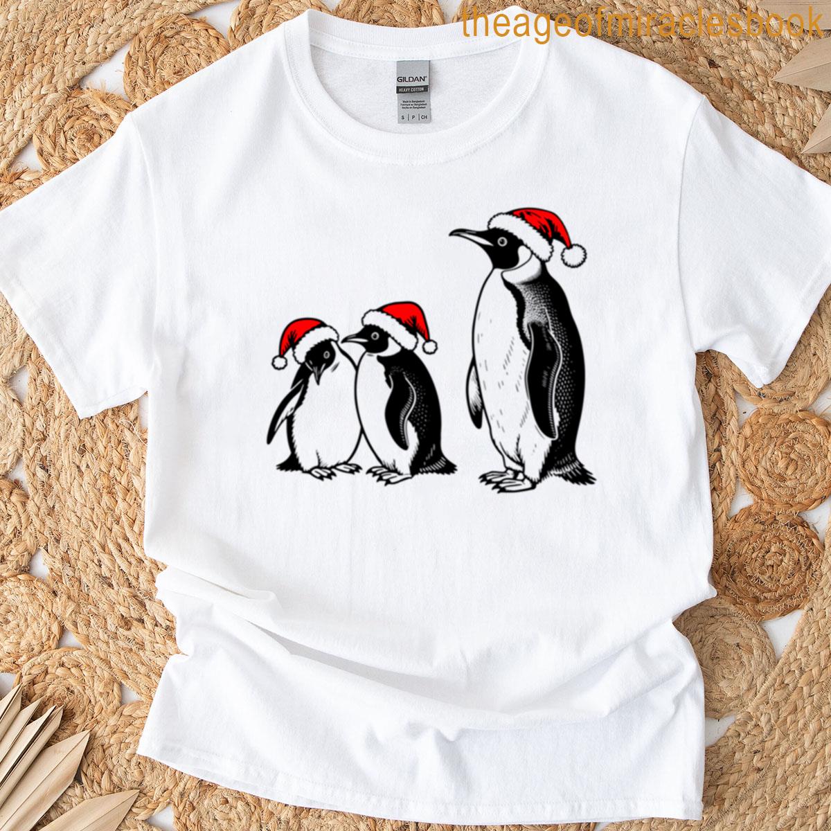 Penguin In A Christmas Hat T-shirt