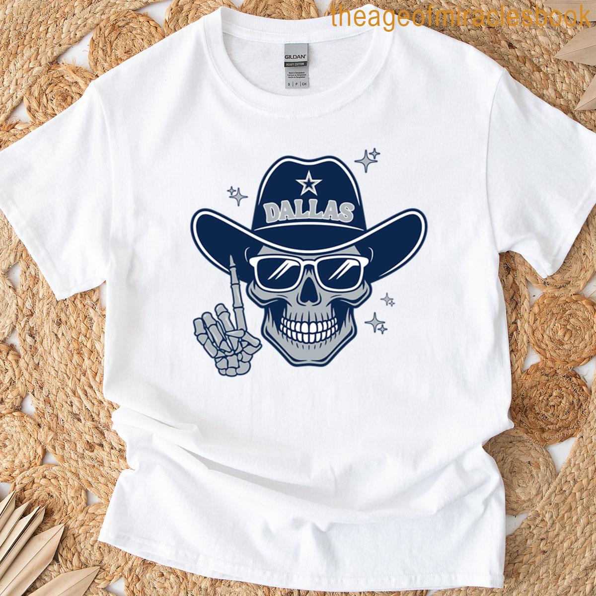 Skeleton With Dallas Cowboy Hat T-shirt