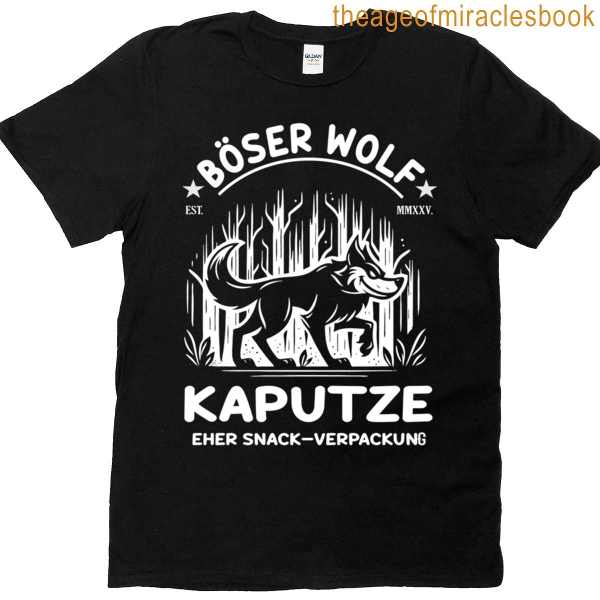 Funny Bad Wolf Comic Design T-shirt