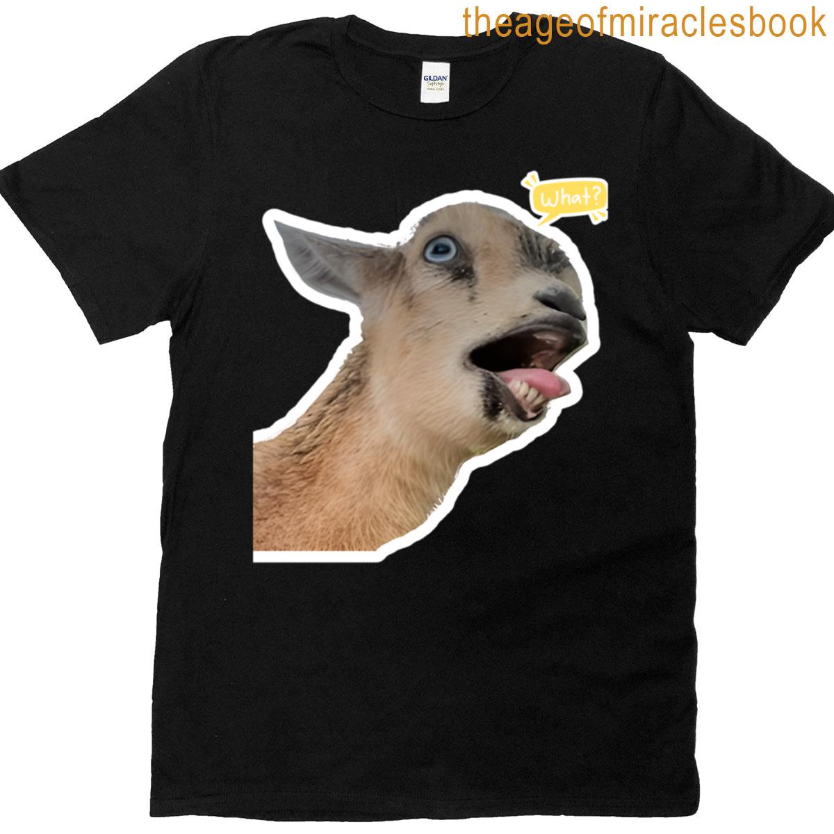 Funny Goat Reaction Meme Face Oversized T-shirt