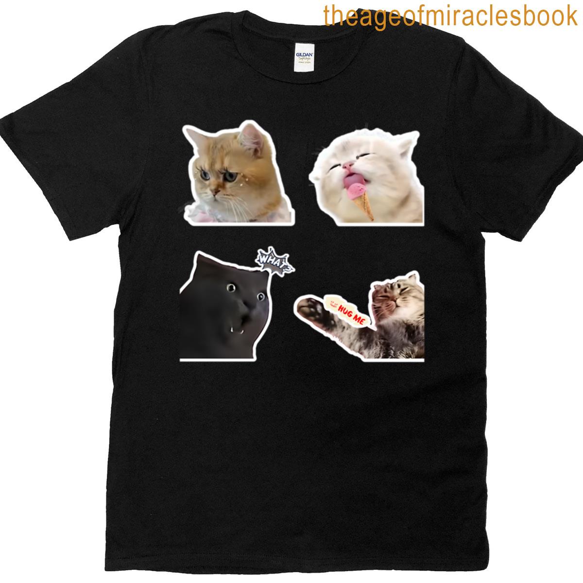 Meme Cat Reaction Sticker Pack Oversized T-shirt