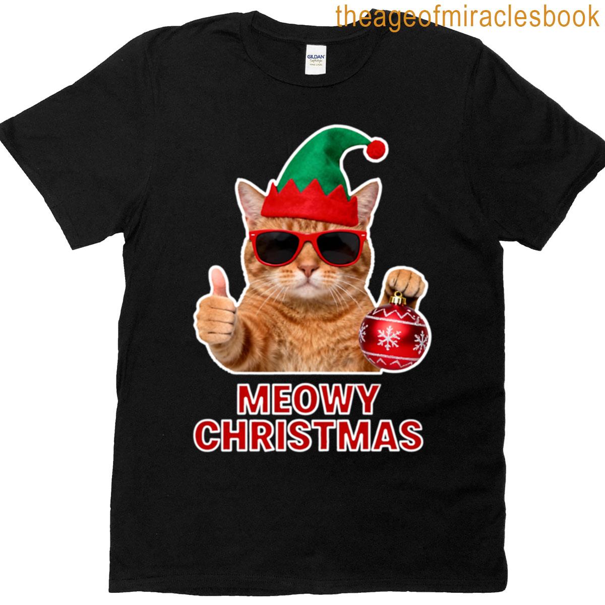Meowy Christmas Cat T-shirt