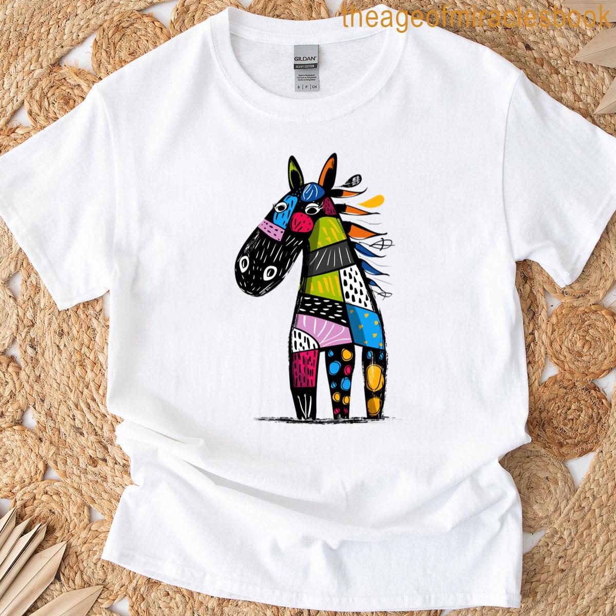 Standing Abstract Funny Horse Oversized T-shirt
