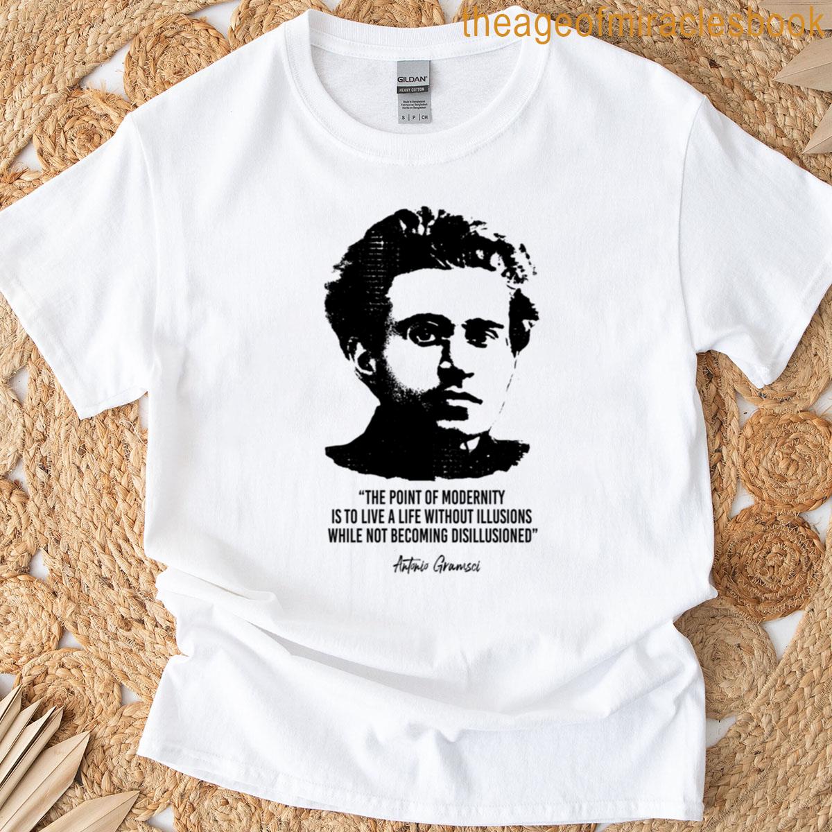 Antonio Gramsci Quote Worn Look T-shirt