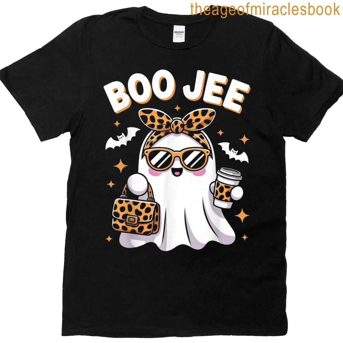 Boo Jee Coquette Leopard Boujee Halloween Ghost T-shirt
